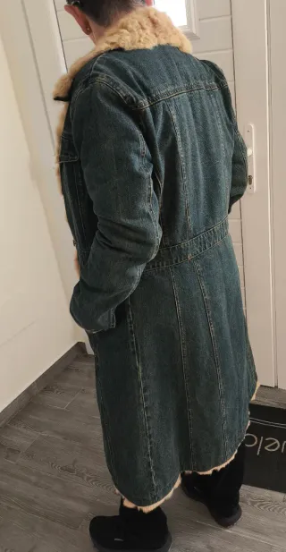 Abrigo vaquero MARYLAND y Piel Beige/Marrón