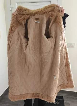 Abrigo vaquero MARYLAND y Piel Beige/Marrón