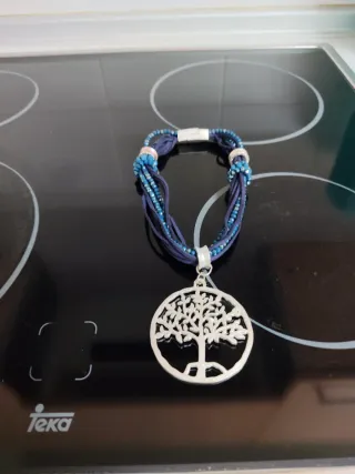 Collar Árbol de la Vida Azul y Plata