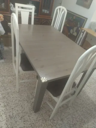 Mesa extensible Ikea salón madera