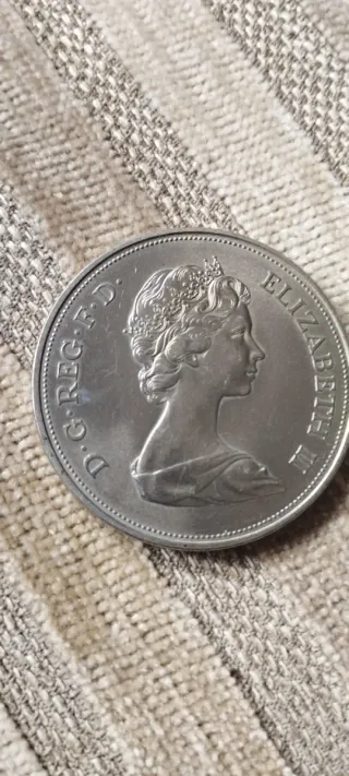 Moneda 25 Peniques 1972 Bodas Plata Isabel II