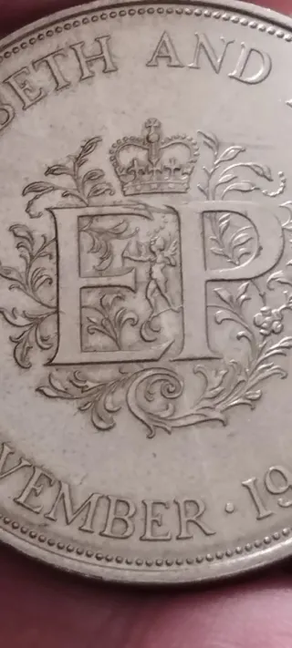 Moneda 25 Peniques 1972 Bodas Plata Isabel II