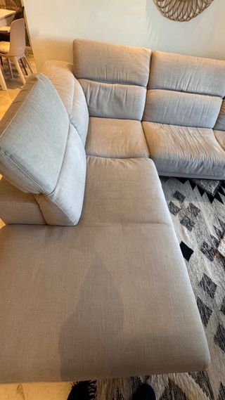 Sofá Chaise Longue Natuzzi Tela Gris