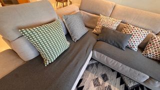 Sofá Chaise Longue Natuzzi Tela Gris