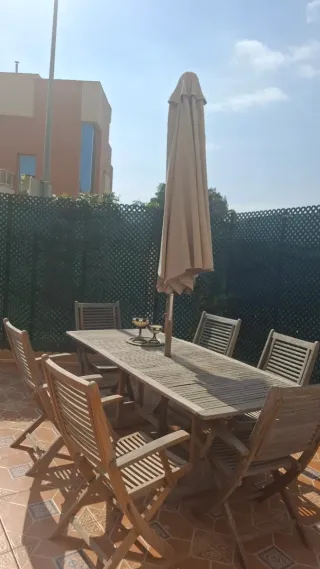 Conjunto Mesa y Sillas Terraza Madera