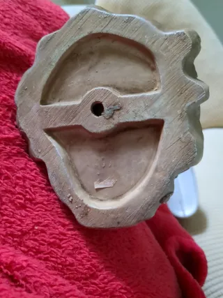 Figura cerámica abuelo y niño con perro