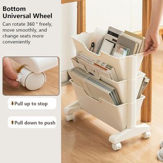 Estantería móvil 3 niveles con ruedas