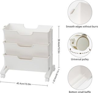 Estantería móvil 3 niveles con ruedas
