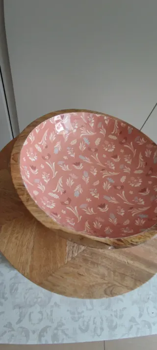 Ensaladera frutero madera mango 24cm NUEVA