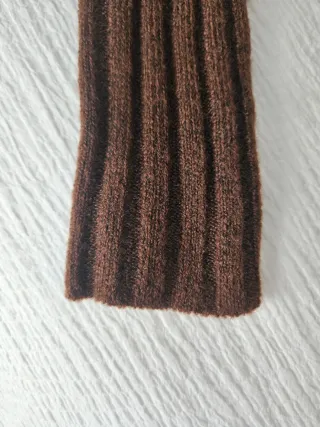 Cárdigan marrón largo con cinturón