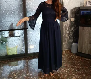 Vestido fiesta azul talla L sin estrenar