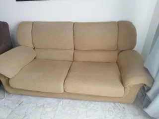 Sofá de 2 y 3 plazas en tela beige