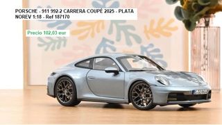 PORSCHE 911 992-2 CARRERA COUPE 2025 SILVER 1:18