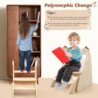 Taburete infantil de madera dinosaurio 3 a 6 años