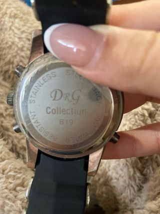 Reloj D&G Dual Time Negro y Dorado