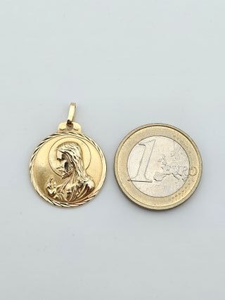 Colgante de Oro 18K, Medalla Escapulario, 3,08gr