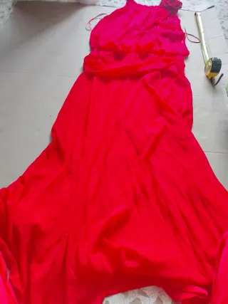 Vestido elegante rojo largo vuelo Talla M
