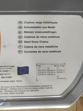 Cadenas para Nieve X2 9mm