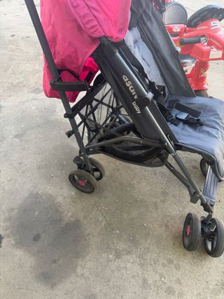 Carrito de bebé Asalvo rosa y gris