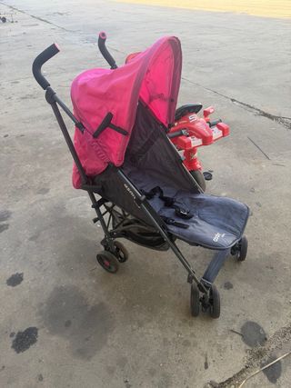 Carrito de bebé Asalvo rosa y gris