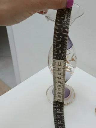 Coppia Vasi Vetro Soffiato Viola Oro