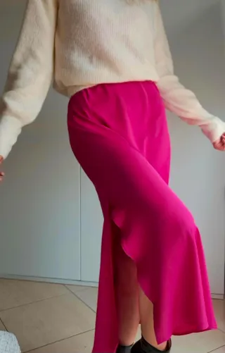 Abito lungo lingerie fucsia