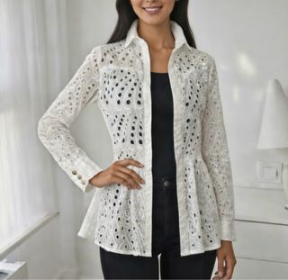 Camisa Fracomina blanca bordada