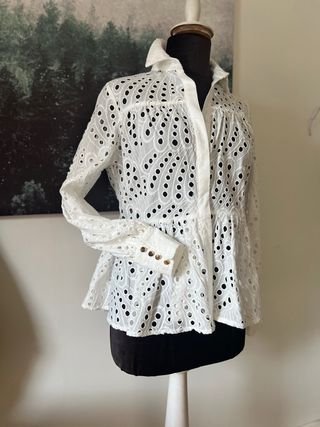 Camisa Fracomina blanca bordada