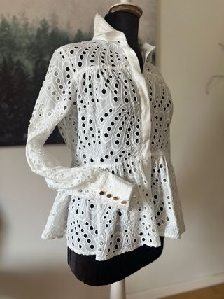 Camisa Fracomina blanca bordada