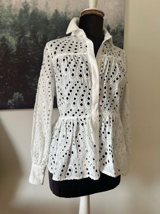 Camisa Fracomina blanca bordada