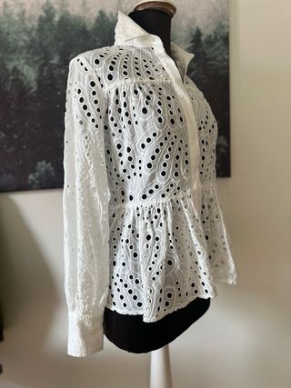 Camisa Fracomina blanca bordada