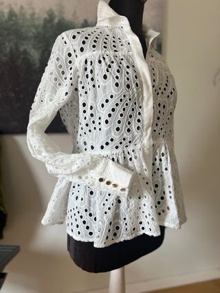 Camisa Fracomina blanca bordada