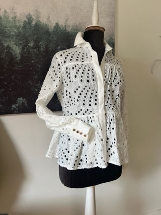 Camisa Fracomina blanca bordada