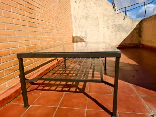 Mesa baja cristal y metal