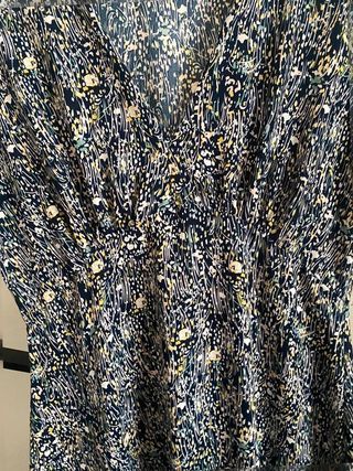 Vestido largo azul estampado Floral – Escote...