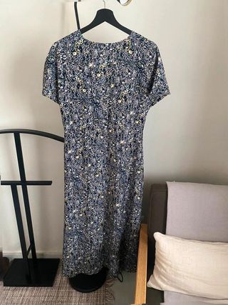 Vestido largo azul estampado Floral – Escote...