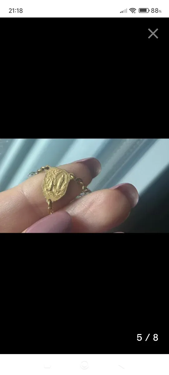 Rosario de cristal con baño de oro