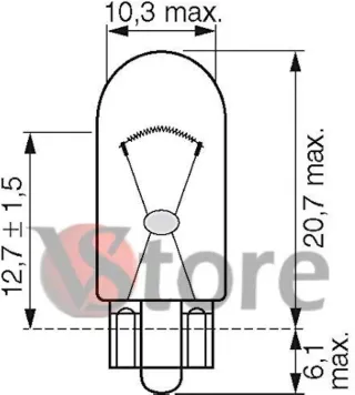 10 Bombillas W5W T10 12V Elite