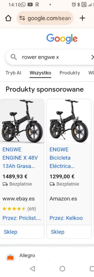 Bicicleta Eléctrica Engwe Negra