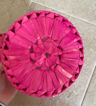 Caja redonda de mimbre