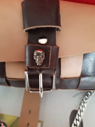 Borsetta intrecciata pelle beige/marrone