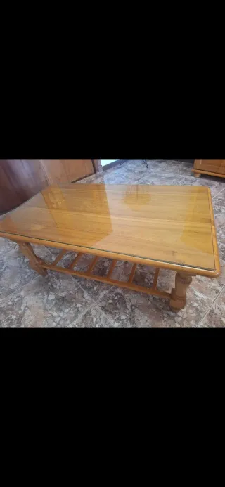 Muebles de salón madera y cristal