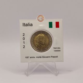 2 Euro Commemorativa Italia 2012 Pascoli FDC