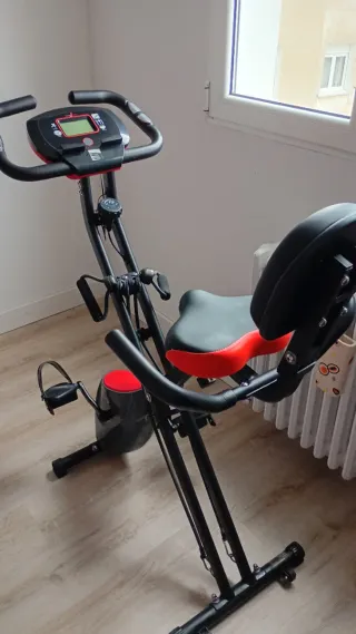 Bicicleta Estática Plegable Fitness Rojo/Negro