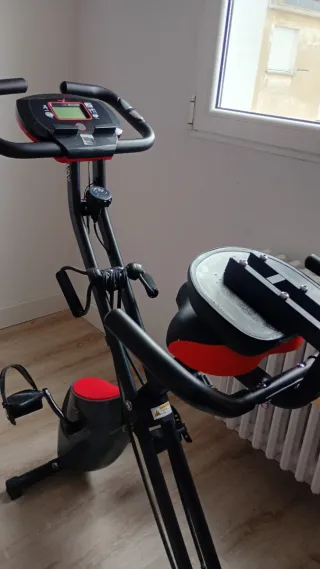 Bicicleta Estática Plegable Fitness Rojo/Negro