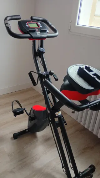 Bicicleta Estática Plegable Fitness Rojo/Negro