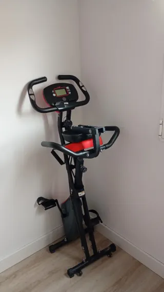 Bicicleta Estática Plegable Fitness Rojo/Negro