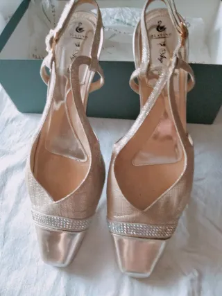 Zapatos de fiesta Platino dorados y plateados