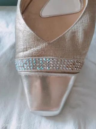 Zapatos de fiesta Platino dorados y plateados