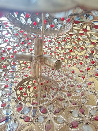 Lámpara colgante vintage cristal y metal